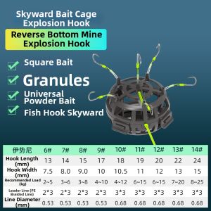 Ewitgo | Bottom Reversal Groundbait Cage Hook for Carp Fishing