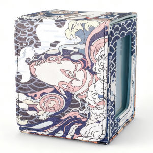 Kyogre Card Deck Box Magnetic Closure PU Leather Display Window Holds 120+ Sleeved Cards for PTCG YGO TCGMTG Players
