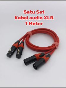 Terlaris Kabel Set Mixer Ke Power XLR Male XLR Female Kabel Merah Canare/Sinar PT Ewindo 1 Meter Termurah