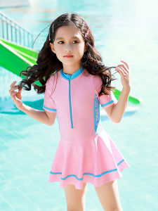 youyou | Children Girls One-Piece Sun Protection Swimming Dress for Training