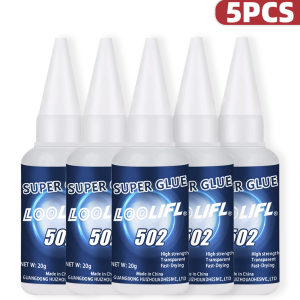 LOOLIFL | LOOLIFL 1-7PCS 502 Super Glue Cyanoacrylate Adhesive Fast Drying High Strength Transparent Repair Adhesive For Metal Plastic 20g