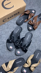 Sandal Cewek Flat Pita Silang Terbaru - Sandal Cewek Viral - Sandal Cewek Kasual