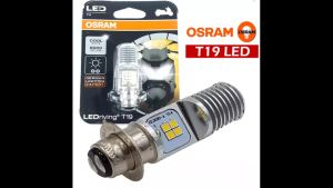 BULB MOTORCYCLE HEADLIGHT WITH BLUE PARK LIGHT T19 WAVES DESIGN GOOD QUALITY