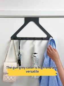 YT Triangle Hook Storage Door Hook No Need to Punch Installation Gray / Black