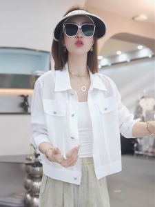 Shalldoer | Summer Lightweight Sun Protection Womens Blouse White Short-style