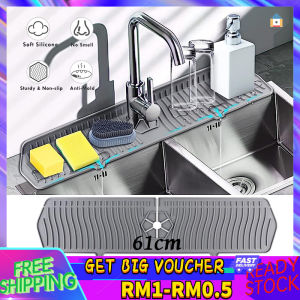 【Malaysia Spot Sale】Soft Silicone Faucet Splash-proof Absorbent Mat / Kitchen Countertop Drainage Quick Dry Pad / Creative Reusable Family Sink Organizer Accessories Kitchen Protect Tool