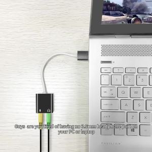 xiede | USB Type C Type-C External Sound Card Adapter Audio Card USB-C to Jack 3.5mm Earphone Micphone for Laptop Macbook Pro