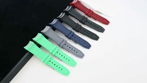Liquid Silicone Strap Watch Band for Swatch X Blancpain Fifty Fathoms 22mm Curved End Waterproof Replace Bracelet for Men Women