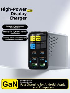 YUEHU | Gallium Nitride PD3.1 Fast Charging Smart Display Multi-port TypeC Desktop Charger 140W