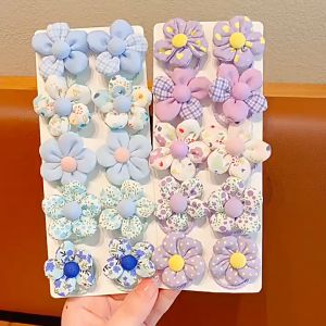 10pcs Elastic Bowknot Ponytail Hair Clips Set for Kids Girls Headdress Korean Fashion Hair Accessories Cute Flower Hair Rope Set for Kids Bow Hair Ties Hair