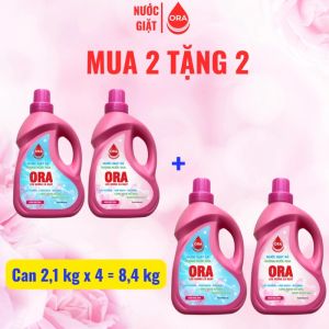 [126kg - MUA 3 TẶNG 3] Combo 6 Can Nước Giặt Xả ORA Hương Nước Hoa Lưu Hương Thơm Lâu Dịu Nhẹ An Toàn Cho Da Làm Sạch Tốt Bền Màu Quần Áo