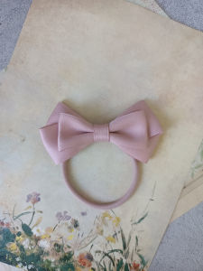 ริบบิ้นยางยืดผมสไตล์เกาหลีสีชมพูหวานสำหรับนักเรียนผู้หญิง ริบบิ้นยางยืดผมรูปผีเสื้อ ริบบิ้นยางยืดผมรูปดอกไม้ เครื่องประดับผม