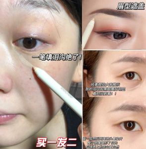 Concealer Pen Eyelid Crease Highlighting Waterproof Makeup Tool for Blemishes Dark Circles under Eyes And Eyebrow Sponge Head