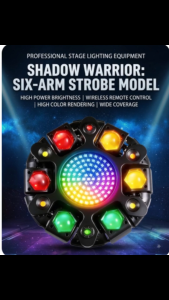 100W 6-Arm RGBW Strobe Stage Light DMX512 Sound Active Laser Moving Head Party DJ Club KTV Light Fixture