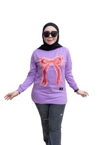Kaos Wanita Lengan Panjang Size M L XL XXL Dinarry Fashion TOP// Kaos Motif