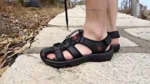 Hery Lowest Price Guarantee Men Outdoor Sport Sandals Cowhide Leather Beach Sandals