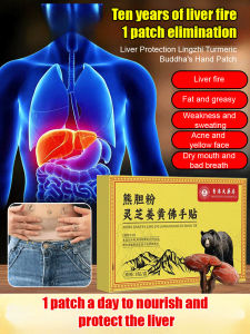 Hong Kong Pharmacy Liver Patch Fever Warm Baby Turmeric Buddha Hand Knee Moxibustion Patch 香港大药房护肝灵芝姜黄佛手贴