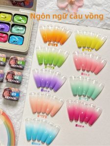 Bộ Sơn Móng Tay Dạng Gel Bán Đặc Rainbow Language Patting Glue 9 Màu Độ Bão Hòa Cao Dùng Cho Tiệm Nail Chuyên Nghiệp