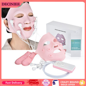 DECINIEE LED Red Light Skin Rejuvenation Beauty Mask Photon Therapy Soft Gel Mask Micro Current Face Massager Anti Wrinkles Fades Stains