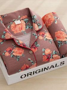 Bộ Đồ Ngủ Cotton Nguyên Chất Dài Tay Cho Nữ Bộ Đồ Mặc Nhà Thoải Mái Mùa Xuân Thu Hè Cỡ Lớn Có Thể Mặc Ngoài Trời