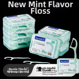 Mint Flavor Disposable Dental Floss Picks