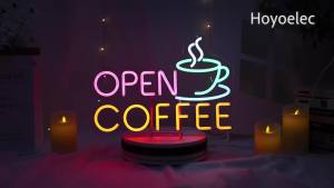 Coffee Smoothies Neon Sign for Wall Decor USB Dimmable Led Sign for Business Bar Drink Shop Kitchen Home Pub Restaurant Wall Art
