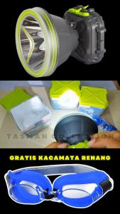Senter Kusus Selam Anti Air 80 Watt -60 Watt - 40 Watt Super Terang LED Import Tahan 30 Jam 3 Mode Cahaya Baterai Cas 7200mAh Senter Kepala LUBY L-1817 / L-1816 / L-1815 | Headlamp Diving | Senter Anti Air | Senter Kepala Anti Air