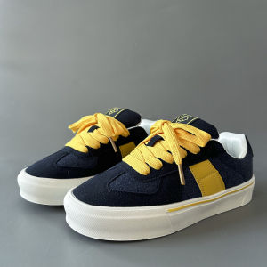 Trendy Youth Sports Shoes Leather Patchwork Stitching Detail Breathable Low Top Flat Heel Rubber Outsole Mens Fall Style