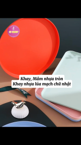 Bộ 4 Khay nhựa tròn ST GROUP màu pastel tươi sáng đủ kích cỡ phong cách vintage Bắc Âu Mâm cơm gia đình quán ăn Đĩa nhựa decor trang trí chụp ảnh