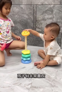 Rainbow Spinning Stacking Toys Stackable Rotating Rainbow Tower Early Education Puzzle Baby Rotati