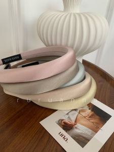 Fresh Color Sponge Hairband Simple Versatile Glossy Fabric Headband High-End Sensation Hair Accessories Korean Style Hairband