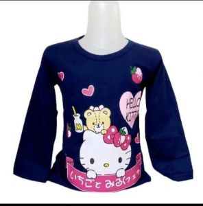 KAOS ANAK PEREMPUAN HELLOKITTY LENGAN PANJANG USIA 1-12 TAHUN // BAJU ANAK CEWEK