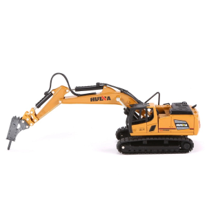 Huina 1811 Tỉ Lệ 1:60 Kim Loại Hợp Kim Máy Khoan Máy Xúc Xe Tải Diecast Đồ Chơi Mô Hình Mô Phỏng Kỹ Thuật Xe Bánh Xích Xe Dành Cho Trẻ Em