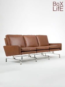 Box Life Bauhaus Designer Genuine Leather Sofa PK31 Armchair Modern Minimalist Living Room Furniture Stainless Steel Legs