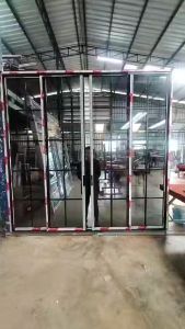 (ฟรีค่าส่ง)ขนาดกว้าง200/210/220/230/240/250ความสูง200cm แต่งลายตามรุปภาพสินค้าแบบสำเร็จรูปติดตั้งได้เลย ประตูบานเลื่อนกระจกอลูมิเนียม