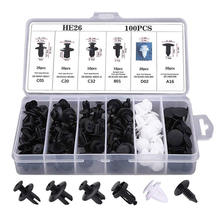 [ Vít nhựa ] Ốc vít nhựa ô tô, cản xe 100PCS cố định đinh tán nhựa, kẹp nhựa ô tô
