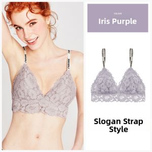 Miss Curiosity | French Lace Triangle Bra Set No Underwire