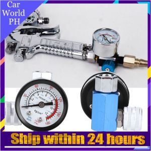 【Clearance】Spray Gun Air Pressure Regulator Adjustable Auto Paint Gun Regulator with Gauge Brass Connector Durable for Automotive Painting HVLP Airbrush Compressor Spray Tool Accessories