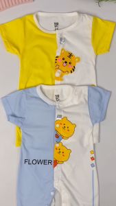 12.12  Baju Bayi Romper Halfmoon Fashion Baby Motif / Romper Kancing Tengah Motif