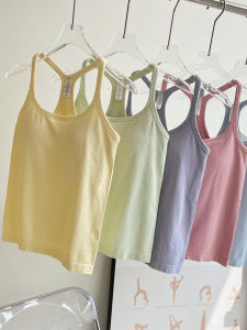 Ebb Sports Vest Womens Slimming Yoga Fitness Shirts Quick Dry Nylon Spandex Tank Top with Chest Pad Workwear Style