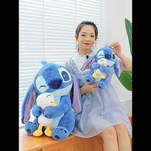 gấᴜ bông stich ôm vịt Stich nháy mắt đáng yêu Đồ chơi nhồi bông hoạt hình cao cấp quà tặng K7T2