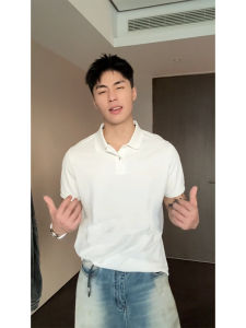 Áo Thun Cổ Polo Tay Ngắn Màu Trắng Ôm Vừa Vặn Cho Nam Mùa Hè Thể Thao Mỹ Thể Thao Nửa Tay Áo Dài Tay Áo Ngắn