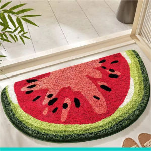 VIKAMA Cute Cartoon Lemon Smiling Face Plush Carpet Bathroom Water Absorbing And Anti Slip Floor Mat Home Decoration