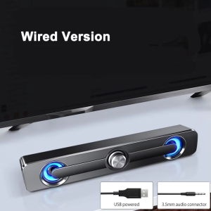 Salange | Salange PC Sound Bar Bluetooth USB Wired Speakers Bar Stereo Speaker for Projector PC Laptop Phone Computer 3.5mm Aux Speaker