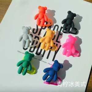 Colorful Cartoon Bear Silicone Straw Stopper for Stanley Wide Diameter 10mm Dustproof Heat Resistant Drinking Straws