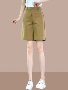 CasualFive-QuatersHigh-WaistThinMen Worker Pants Loose Wide Legged Short Trousers Commute Style Summer 2024 Trend Clothes Dress