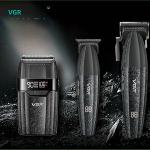 Máy Cắt Tóc Chuyên Nghiệp VGR V-640 S3 9000 Vòng/Phút Không Dây Có Màn Hình LED Dùng Được Cho Nam Giới - Cắt Ướt/Khô Lưỡi Cắt Kim Loại