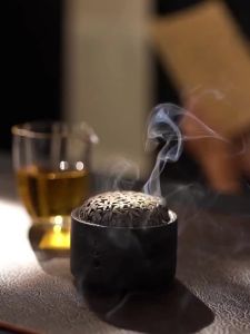 pdq | Lọ Đốt Trầm Gốm Sứ Phong Cách Thiền Kiểu Dáng Cổ Điển Vật Trang Trí Nhà Cửa Khay Đựng Tàn Thuốc Đồ Trang Trí Bàn Làm Việc Có Lưới Che Giá Đỡ Trị Liệu Hương Thơm