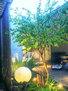 Lifelike Artificial Clock Tree Magnolia Indoor Plant Landscape Decor Large Fake Tree View Display Window Ornaments Set