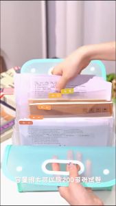 Portable File Pocket Expandable A4 File Pocket with Button Thick Pp Colourful Large Capacity Multi-Layer Paper Holder for Classroom Office and File Storage